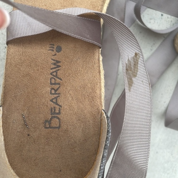 BEARPAW dahlia womens sandal tie wraparound ankle Sz 10 wedge - Picture 7 of 11